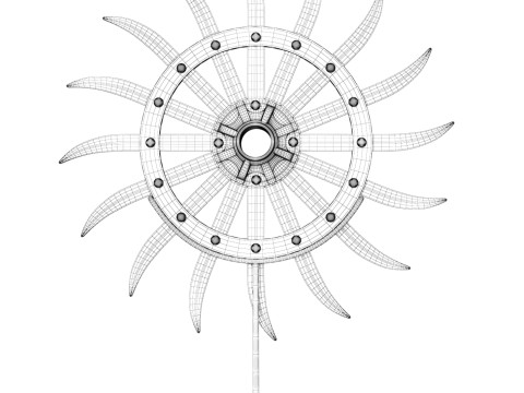 Vintage Iron Farm Tiller Wheel 3D 模型