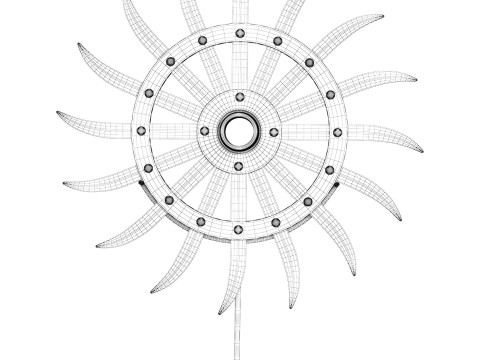 Vintage Iron Farm Tiller Wheel 3D 模型