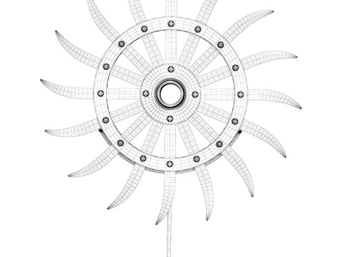 Vintage Iron Farm Tiller Wheel 3D Model