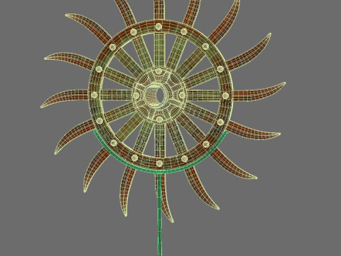 Vintage Iron Farm Tiller Wheel 3D 模型