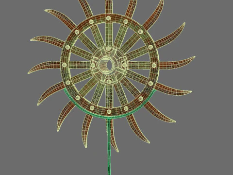 Vintage Iron Farm Tiller Wheel 3D Model