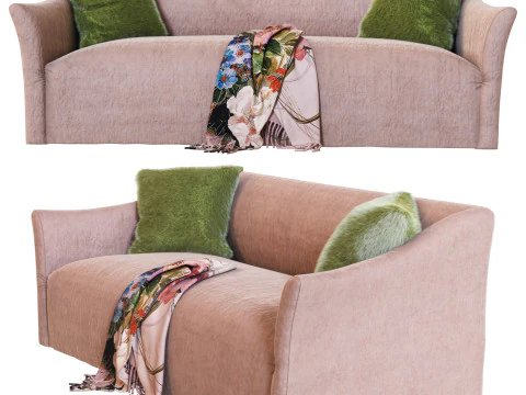 Sof&aacute; de bra&ccedil;o largo Modelo 3D