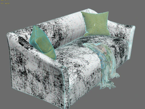 Flare Arm Sofa 3D Model