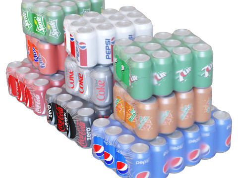 Beverages in packaging 3D मॉडल