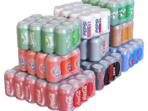 Bebidas em embalagens Modelo 3D