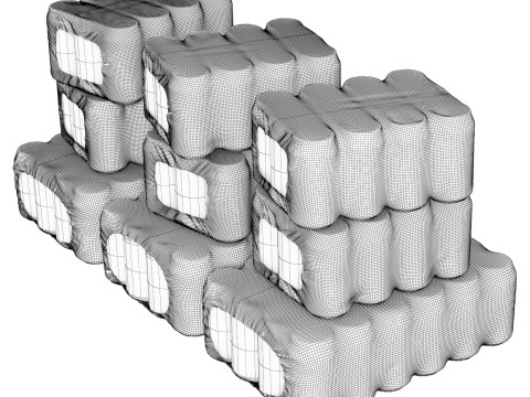 Beverages in packaging 3D Model