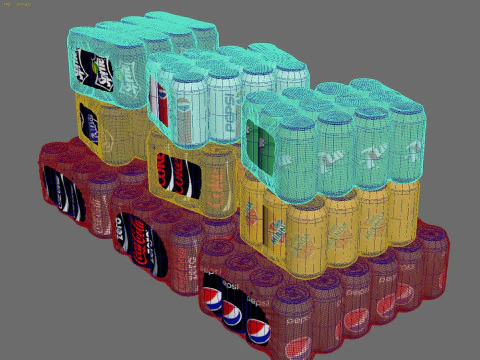 Bebidas em embalagens Modelo 3D