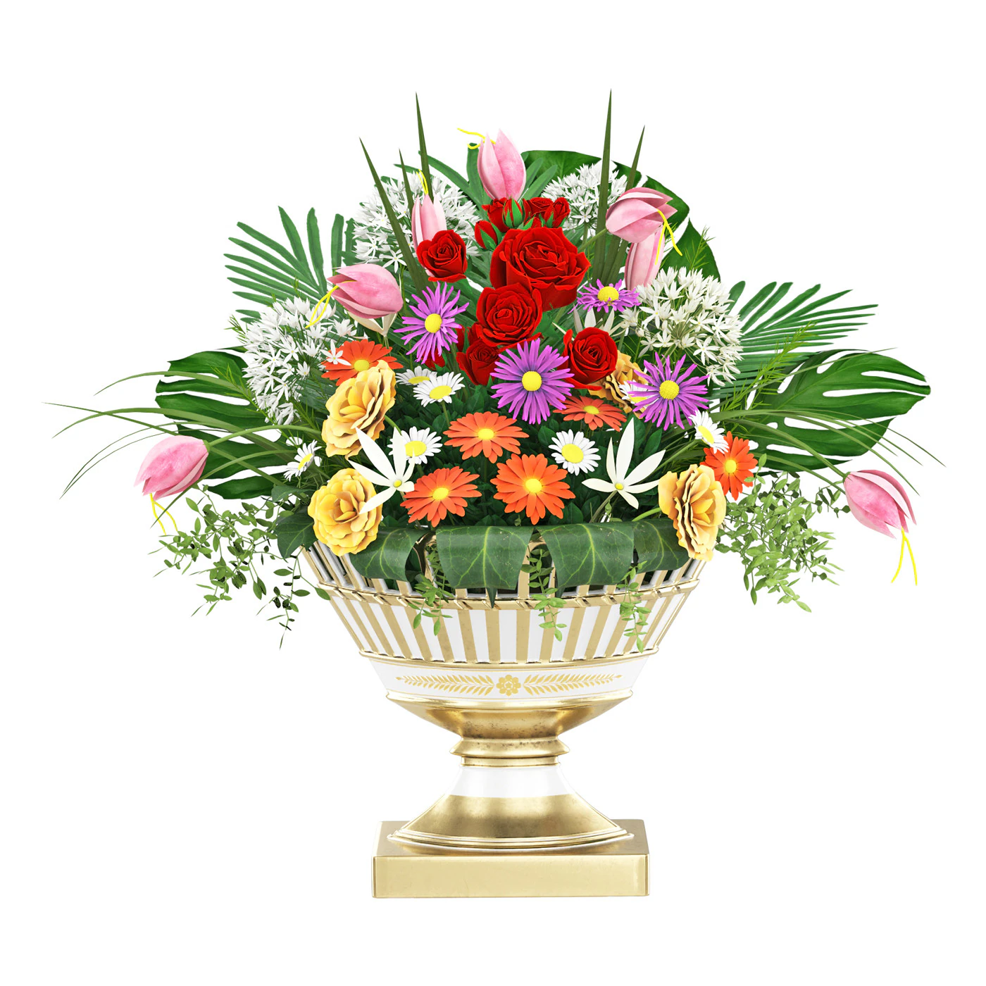 Bouquet in a vase 3D Model .c4d .max .obj .3ds .fbx .stl .blend 