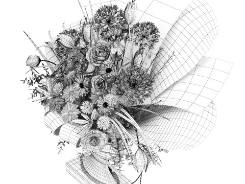 Bouquet in a vase 3D Model