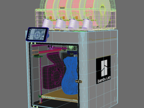 3D printer BambuLab X1 Carbon AMS 3D Модель