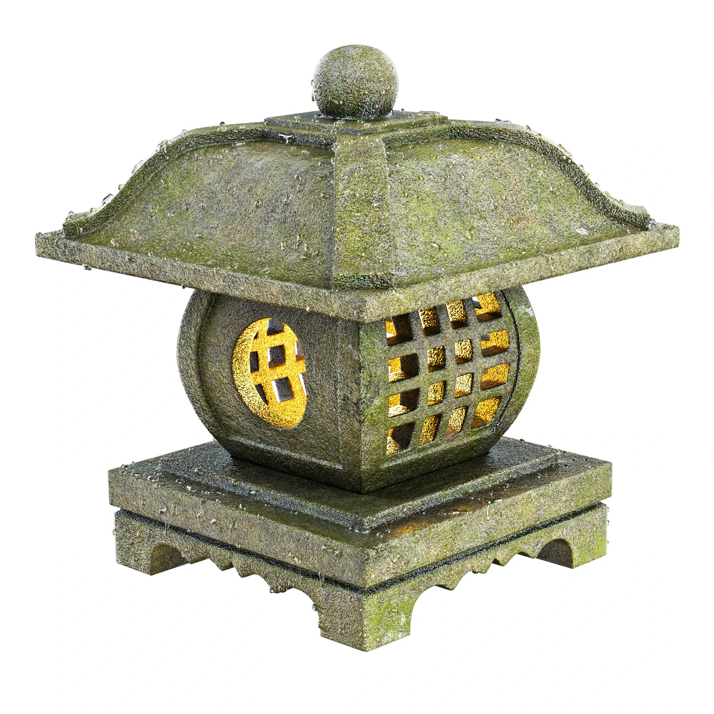 Chinese Garden Lantern 3D Model .c4d .max .obj .3ds .fbx .stl .blend 