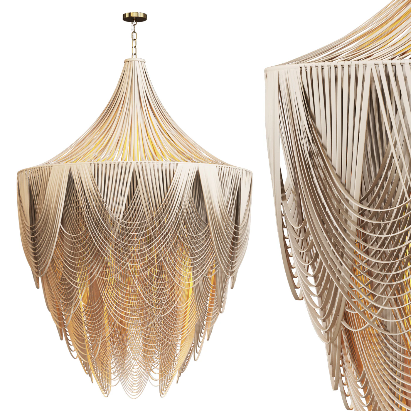 Leather Chandelier 3D Model .c4d .max .obj .3ds .fbx .stl .blend