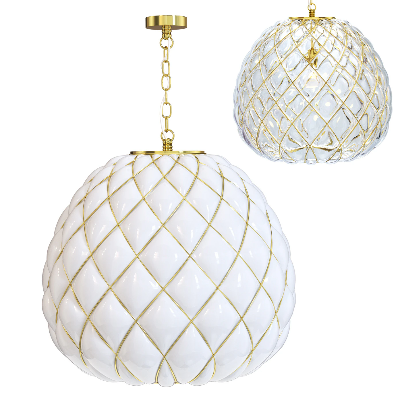 Pendant lamp Fontana Arte Style 3D Model .c4d .max .obj .3ds .fbx .stl .blend 