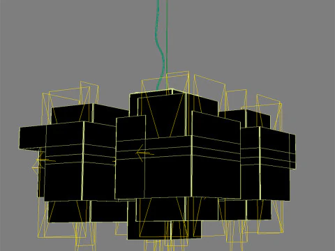 Skyline Brass Chandelier for rsj 3D Model