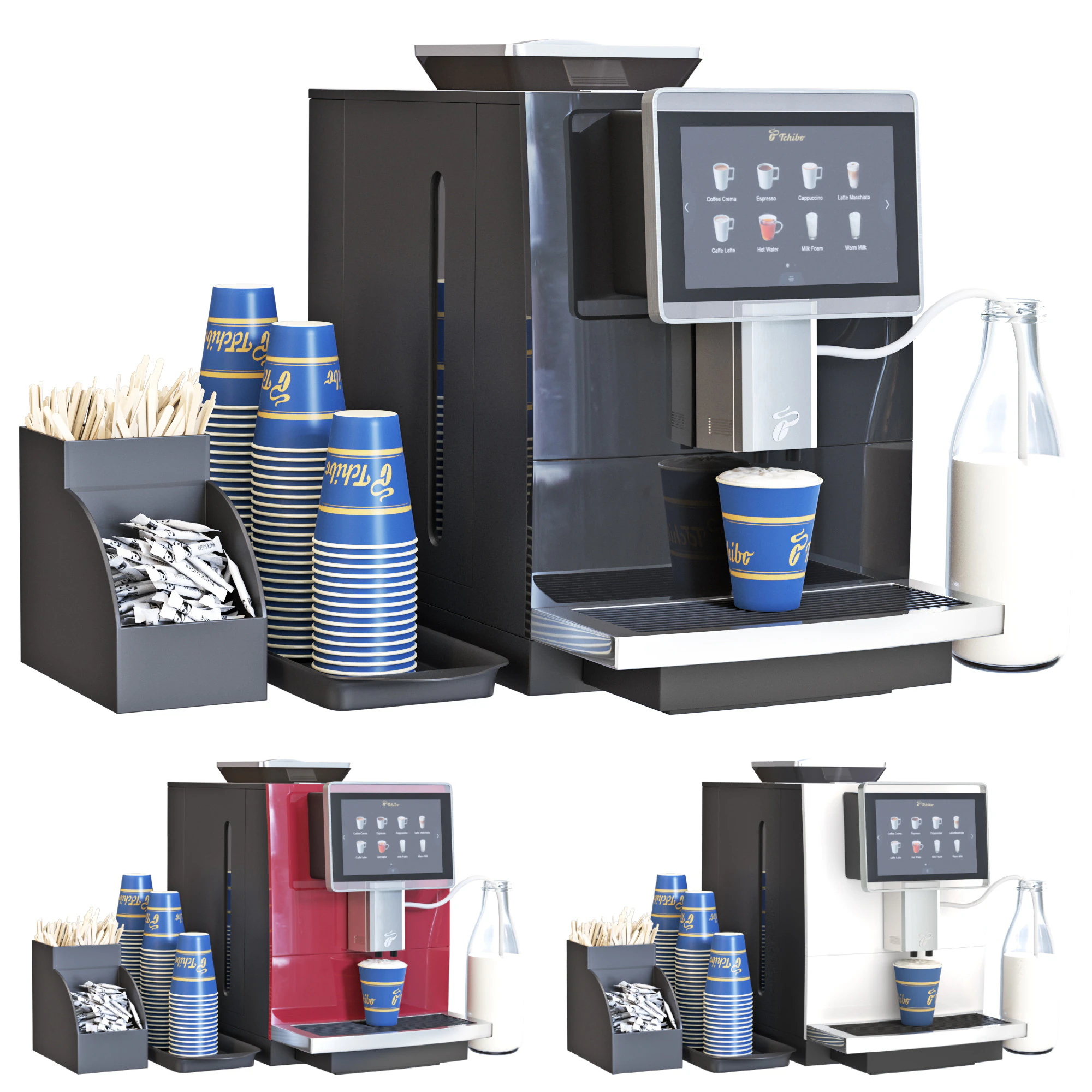 Tchibo Office Coffee Machine 3D Model .c4d .max .obj .3ds .fbx .stl .blend 