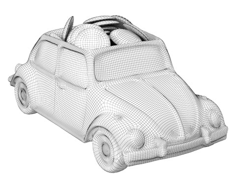 Ceramic Vase VW Beetle 3Dモデル