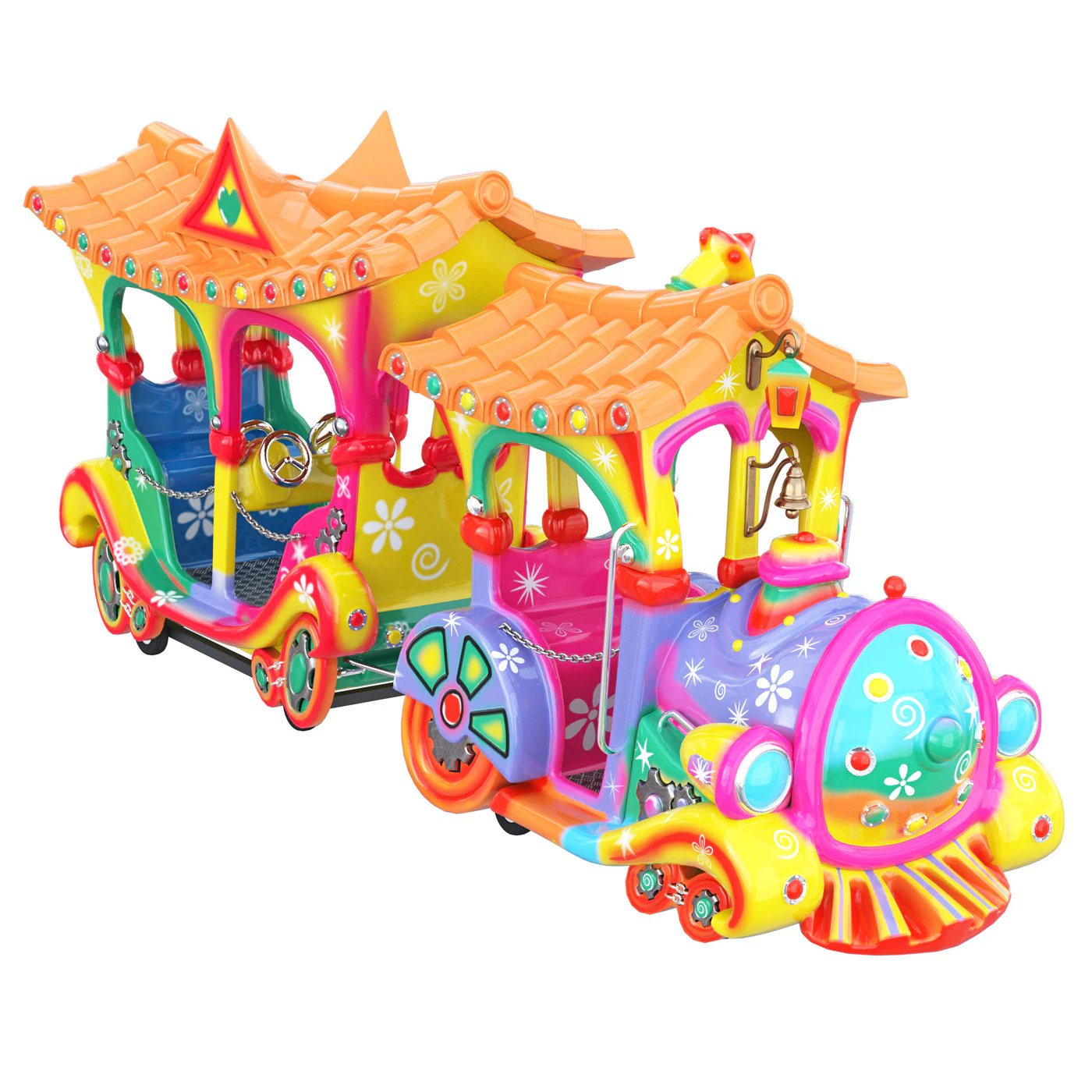 Attraction Childrens train 3D Model .c4d .max .obj .3ds .fbx .stl .blend