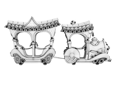 Attraction Childrens train 3D 模型