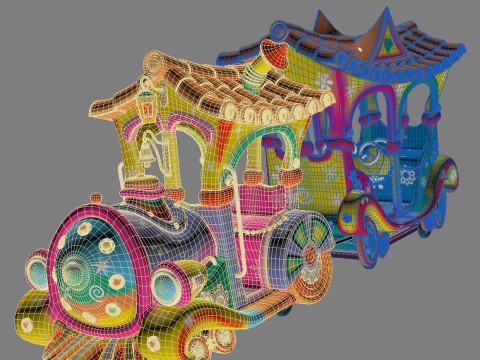 Attraction Childrens train 3D 模型
