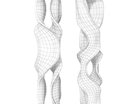 Twisting Wood Carved Sculpture on Stand 3D Model