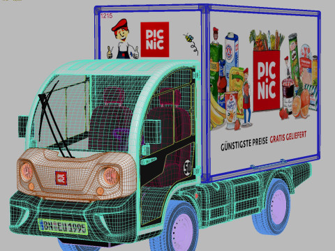 Electric delivery truck Picnic 3D Model