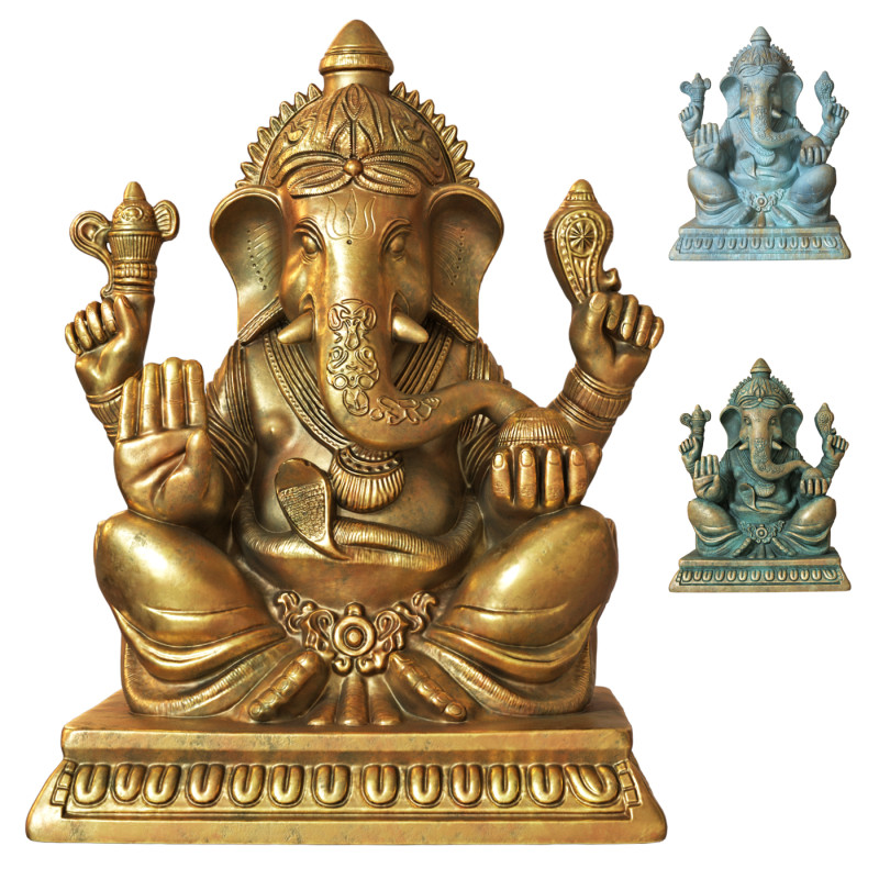 Vintage Bronze Ganesha Statue Model 3D .c4d .max .obj .3ds .fbx .stl .blend 