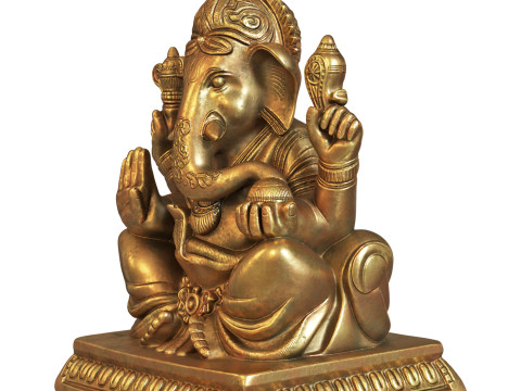 Vintage Bronze Ganesha Statue Model 3D