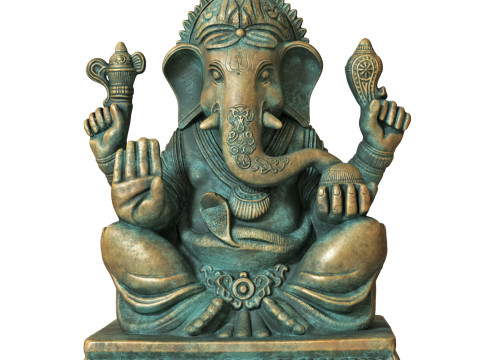 Vintage Bronze Ganesha Statue Model 3D