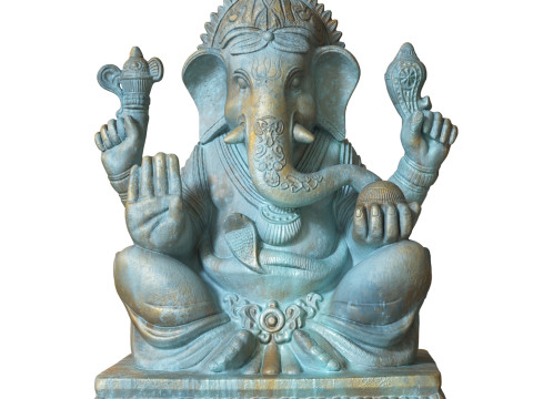 Vintage Bronze Ganesha Statue Model 3D