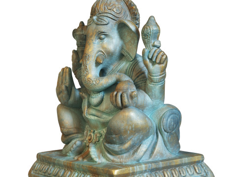 Vintage Bronze Ganesha Statue Model 3D