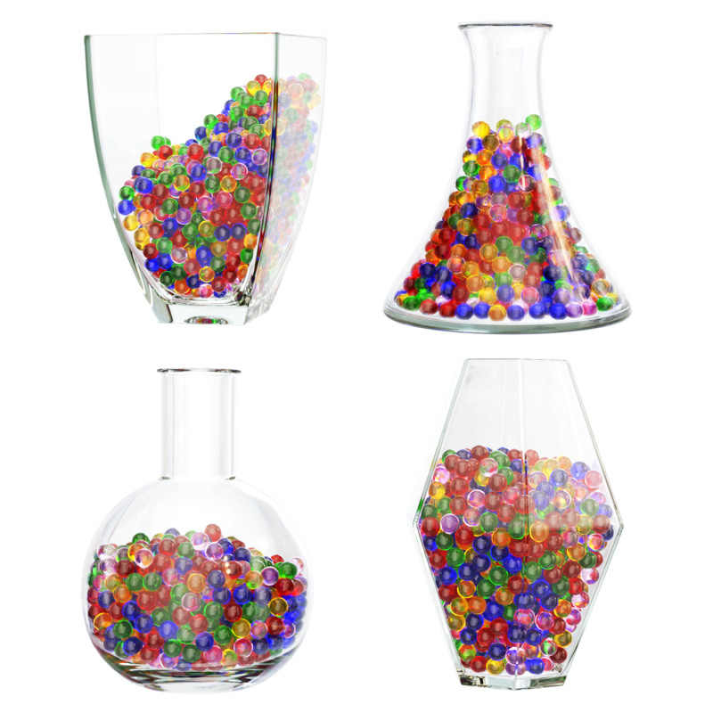 Glass vases with balls 3D Model .c4d .max .obj .3ds .fbx .stl .blend
