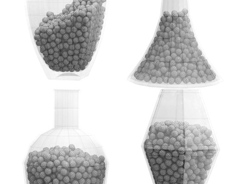 Glass vases with balls 3D Model