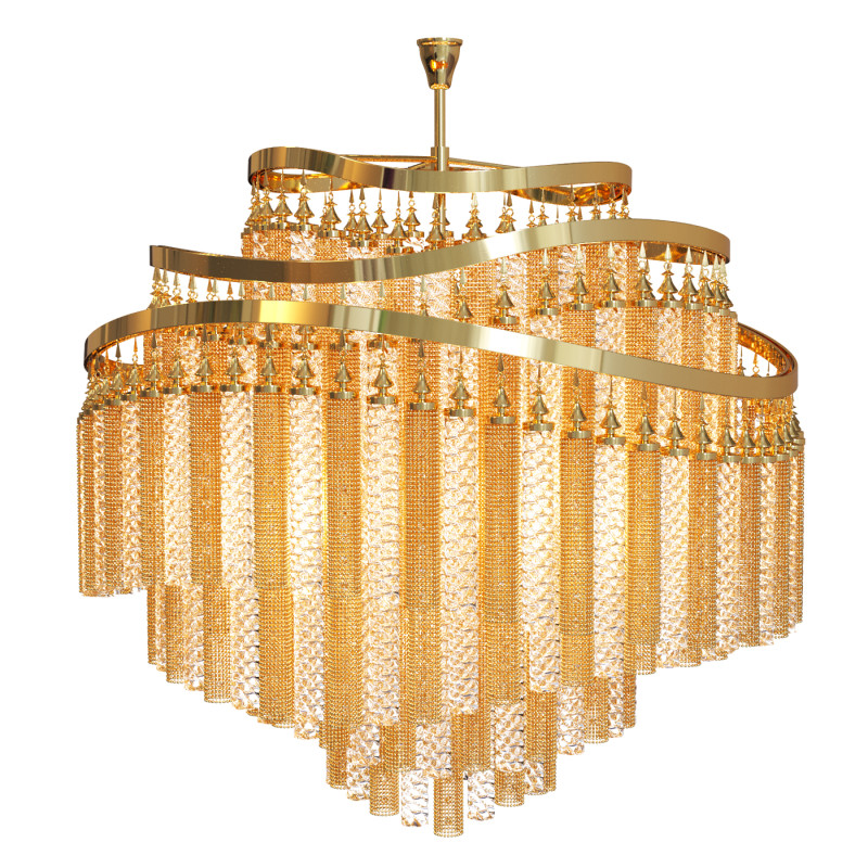 Chandelier Corbett Lighting Chimera 3D Модель .c4d .max .obj .3ds .fbx .stl .blend 