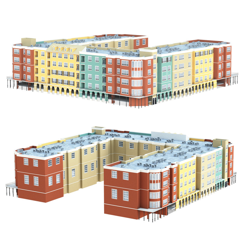 Residential complex Modelo 3D .c4d .max .obj .3ds .fbx .stl .blend 