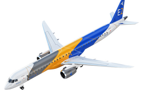 Embraer E195 E2 aircraft Model 3D