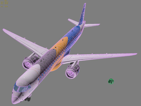 Embraer E195 E2 aircraft Model 3D