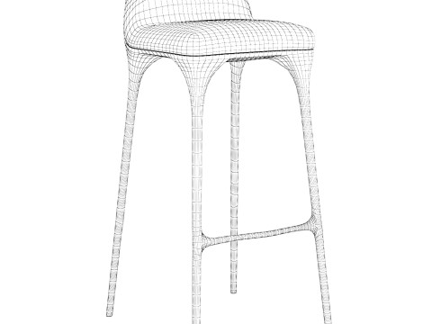 Banco de bar Valentin Loellmann verde Modelo 3D