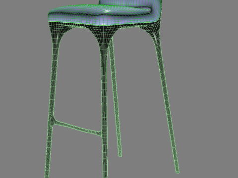 Banco de bar Valentin Loellmann verde Modelo 3D