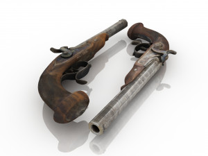 Dueling pistol 3D 3D Model