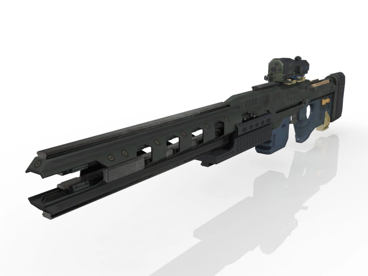 Electromagnetic Rifle Good model 3D Model .c4d .max .obj .3ds .fbx .stl .blend 