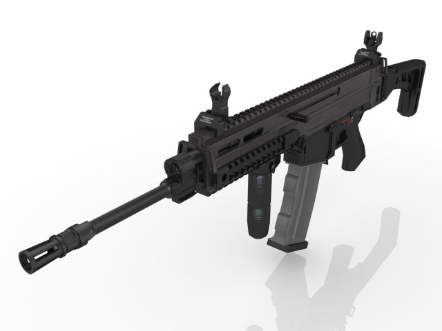 Machine G u n 3D Model .c4d .max .obj .3ds .fbx .stl .blend 