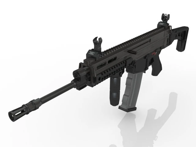 Makineli T&uuml;fek 3D Model .c4d .max .obj .3ds .fbx .stl .blend 