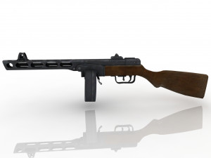 Shpagin submachine gun Model 3D