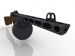 Shpagin submachine gun Model 3D