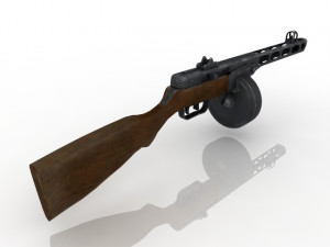 Shpagin submachine gun Model 3D
