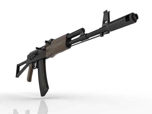 Kalashnikov assault rifle 3D Modello 3D .c4d .max .obj .3ds .fbx .stl .blend 