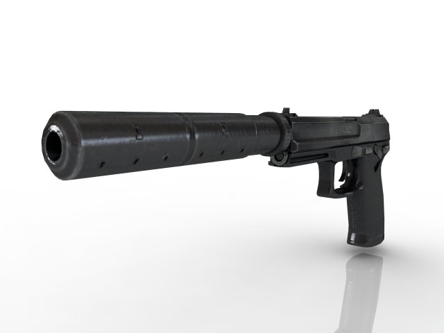 Pistol MK23 Model 3D .c4d .max .obj .3ds .fbx .stl .blend 