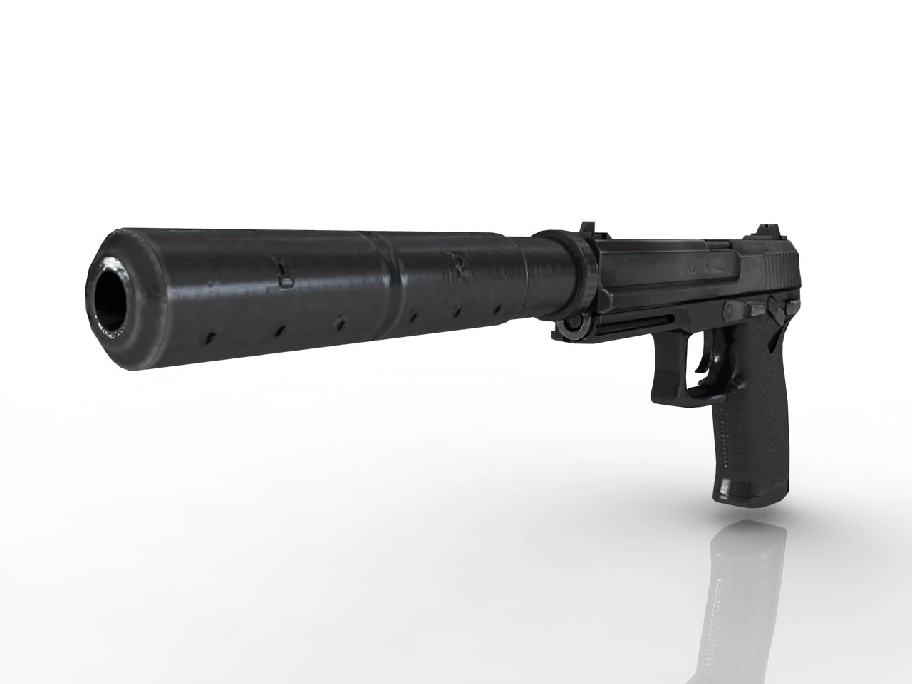 Pistol MK23 3D Model .c4d .max .obj .3ds .fbx .stl .blend 