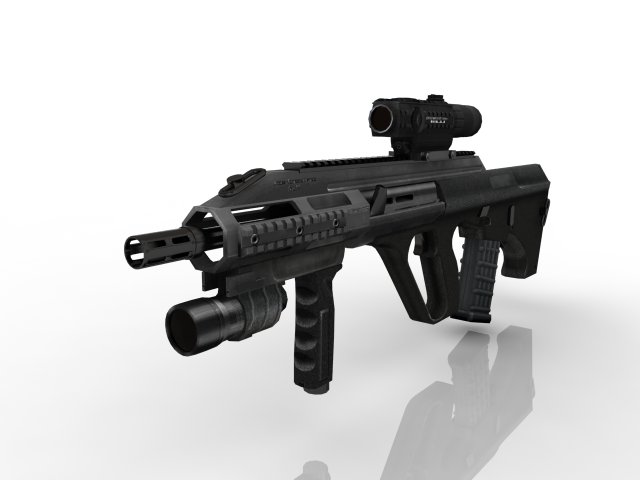 Automatic rifle 3D 3Dモデル .c4d .max .obj .3ds .fbx .stl .blend 