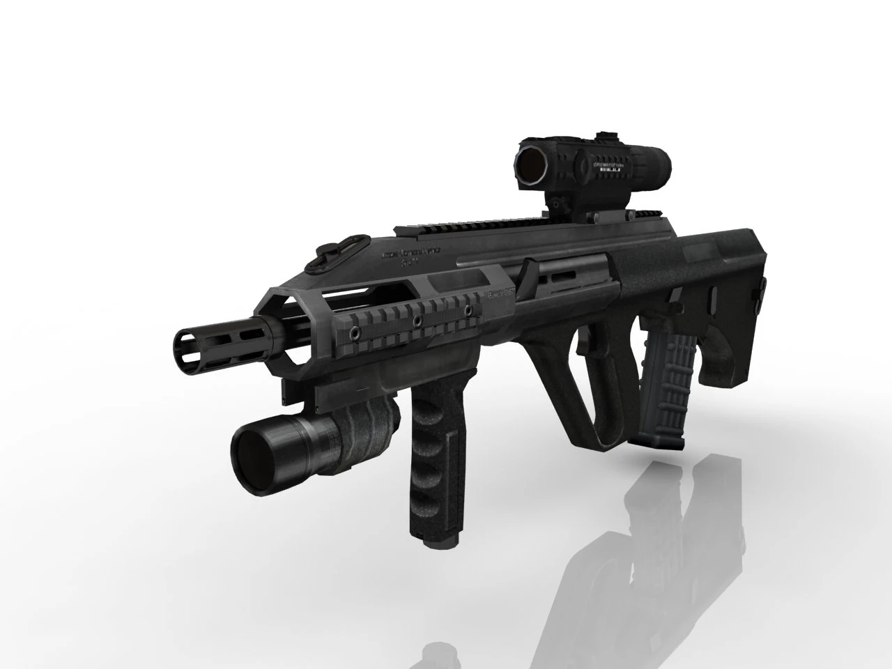 Automatic rifle 3D 3D Model .c4d .max .obj .3ds .fbx .stl .blend 